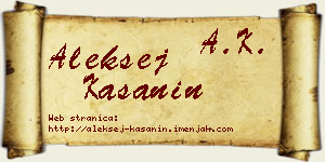 Aleksej Kašanin vizit kartica